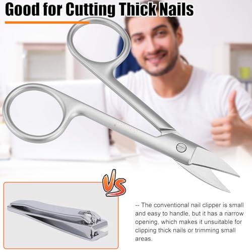 LePinko Heavy-Duty Toenail Scissors with Long Handle and Pointed Tip