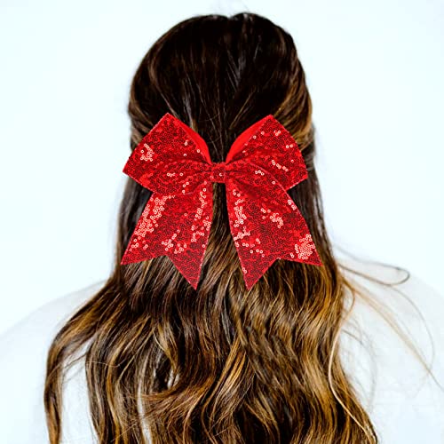 Large Deep Purple Sequin Hair Bow for Girls & Teens
