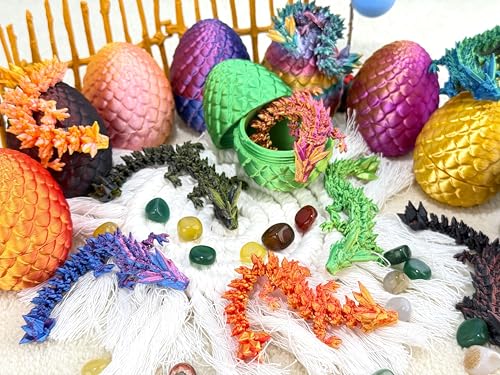 14PCS Articulated Crystal Dragons with Eggs - Fantasy Collection