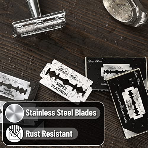 Bates Double Edge Razor Blades - 200 Count Platinum Coated Stainless Steel