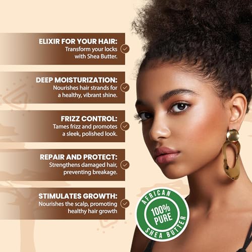 100% Pure African Shea Butter - 1 lb Natural Moisturizer for Skin & Hair