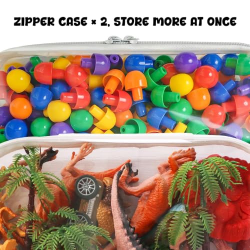 NovaHF 2-Pack Clear Hard Plastic Zipper Storage Cases - 7.87x4.72 in