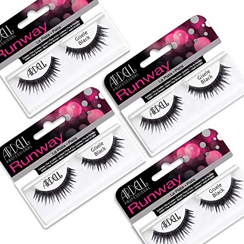 Ardell Gisele Black False Eyelashes Full Strip, 4 Pack - Bold Spiky Style