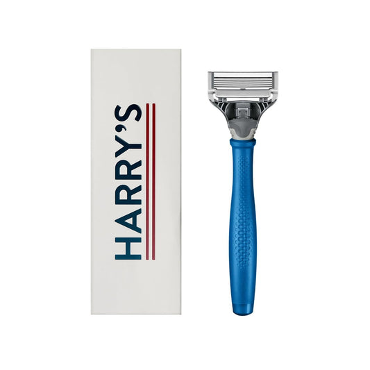 Harry's Original Razor for Men - Razor Handle and Blade Cartridge- German Engineered Blades- Indigo Blue