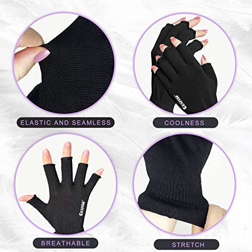 GSAFEME Black Cotton Fingerless Moisturizing Gloves for Eczema S/M - Pack of 1
