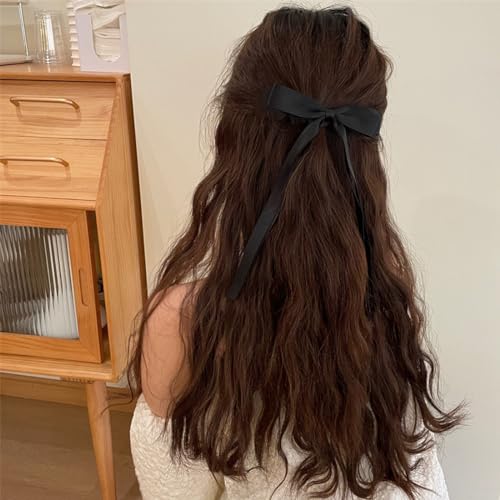 Mythos 4-Piece Long Tail Ribbon Hair Bow Clips for Women