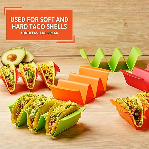 IMUSA 6-Piece Taco Holder Set - Colorful & Stackable, Holds 2-3 Tacos