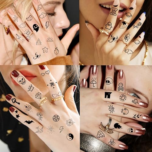 Cute Temporary Tattoos Pack - 28 Sheets 504 PCS Kids & Adults, Water-Resistant Body Art