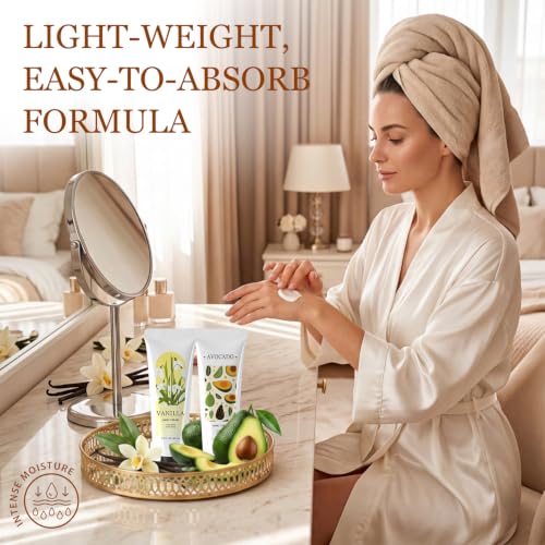 BODY & EARTH White Hand Cream Set 30 Travel Size Lotions with 10 Scents