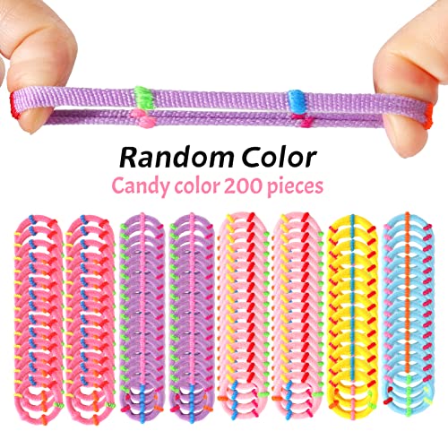 Baby Hair Ties 200PCS Soft Seamless Hair Bands for Toddlers Girls, No Hair Damage, 1 Inch, 5 Colors