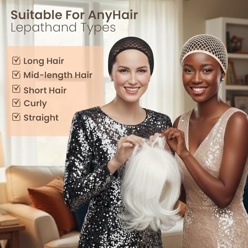 6 Pack Black Mesh Wig Caps for Women, Non-Slip & Breathable Hair Nets