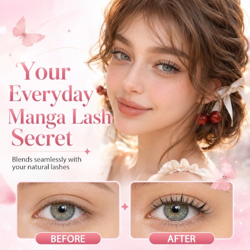 FayJoo Manga Flicker Lash Clusters Kit - Wispy Spiky C Curl Extensions (8-18mm)