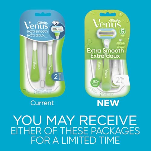 Gillette Venus Extra Smooth Women's Disposable Razors, 5-Blade, 4 Count