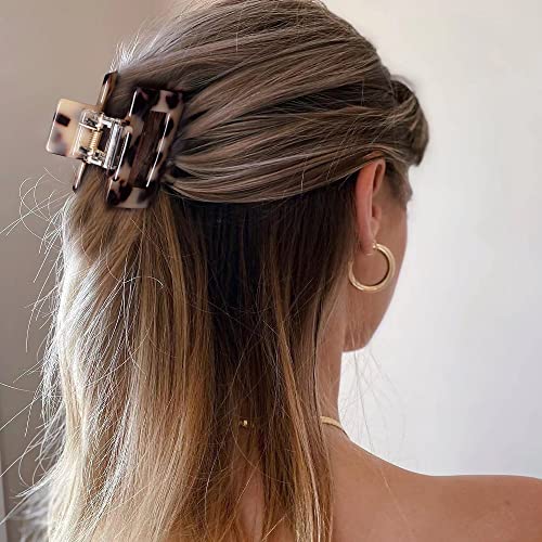 Charming Tortoise Hair Clips for Women - 4 Pack Small Acetate Claw Barrettes