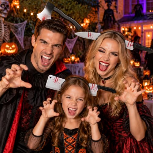 NUOBESTY Creepy Knife Headband Halloween Costume Accessory - Spooky Horror Hairpiece