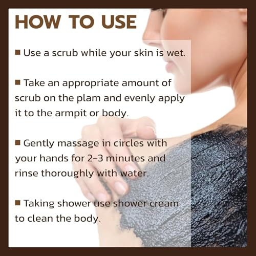 Gentle Charcoal Underarm Scrub with Turmeric for Exfoliation