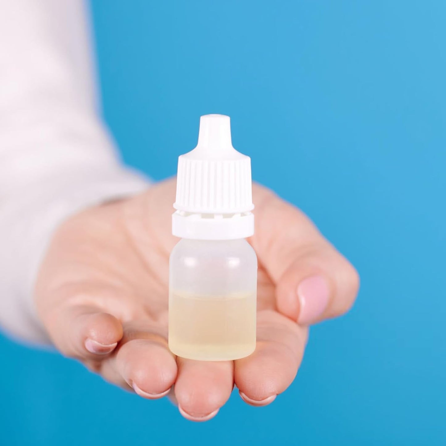 5ML Squeezable Dropper Bottles - 12PCS Refillable Eye Liquid Containers with Screw Cap | Portable White Plastic