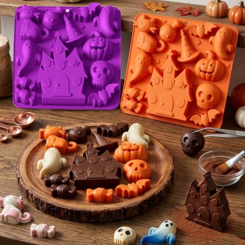 Halloween Silicone Molds - 10 Cavity Chocolate & Candy Molds