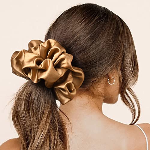 Extra Large Satin Scrunchies for Thick Hair - Pack of 6