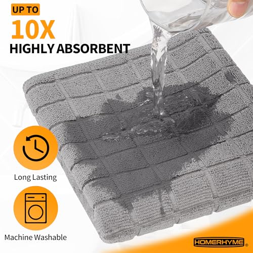 Grey Microfiber Hand Towels 6 Pack - Quick Dry & Lint Free