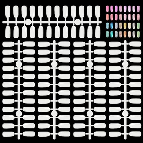 Segbeauty 720pcs Beige Fake Nails Display Tips for Nail Art