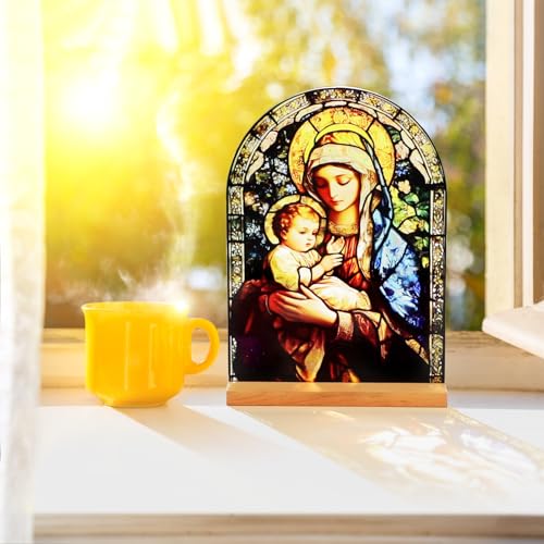 KOMI Madonna and Child Acrylic Statue - Religious Home Decor