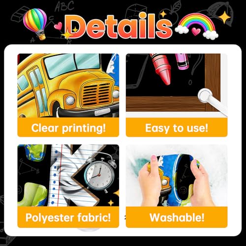 Back to School Banner - School Bus Welcome Decoration (6 x 3.6 ft)