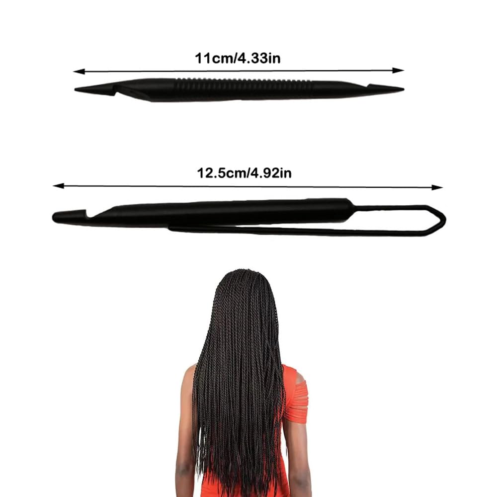 NentMent 2 Pack Loc Interlocking Tool Double Ended Dreadlock Crochet Hooks Dreadlock Retightening Tool Kit Dreadlock Crochet Needle for Locs Sisterlock Interlocks Hair Styling Hippie Dreads Microlocks