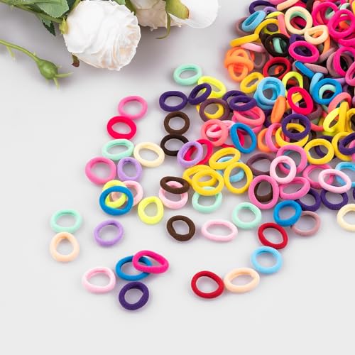 TVINLIK 400 PCS No Damage Baby Hair Ties – Soft Elastic Ponytail Holders