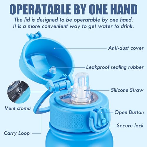 OLDLEY 12oz Insulated Kids Water Bottle with Leak-Proof Straw