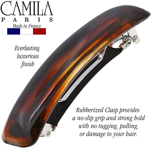Camila Paris 3-Inch Tortoise Shell French Hair Barrette, Strong Grip Clip