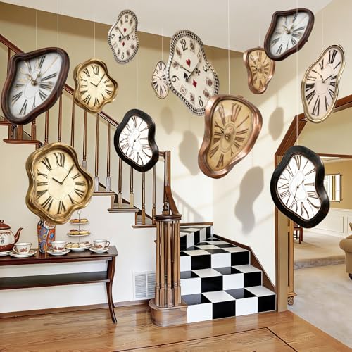 Wonderland Tea Party Decorations - 24 Melting Clock Garland Cards