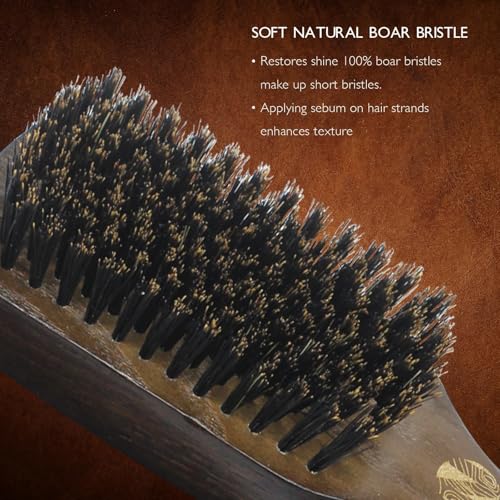 Norsewood Boar Bristle Hair & Beard Brush for Shine & Detangling