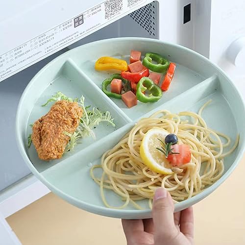 LRUUIDDE 9-Inch Portion Control Plate Set - 5 Pack, BPA Free, Unbreakable Divided Design for Balanced Eating