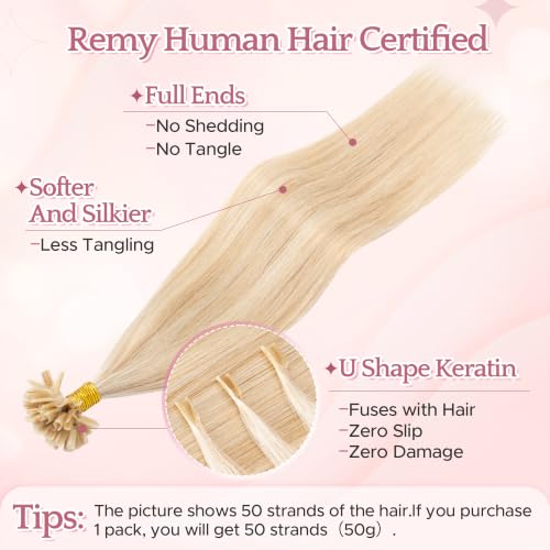 SEGO 14 Inch Real Human Hair U Tip Hair Extensions #18P613