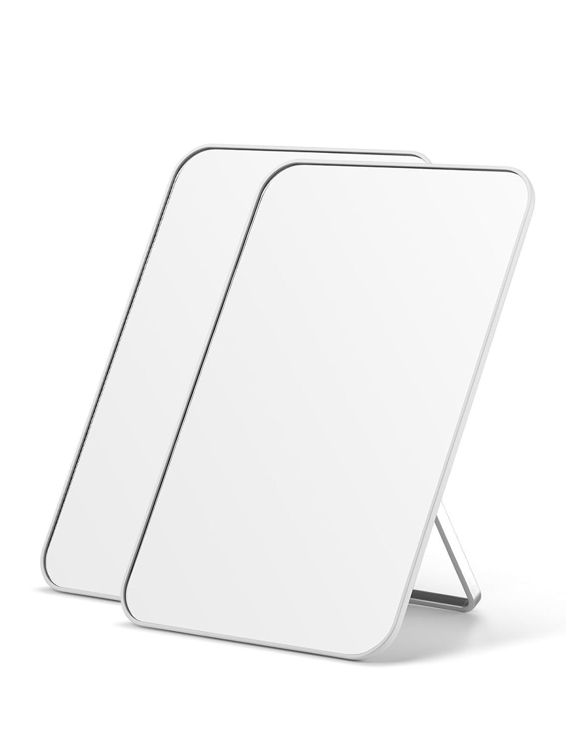 Desk Makeup Mirror - OMIRO 8 x 5 Inches Foldable Table Mirror with Hanging Hole | Pink for Travel and Shaving