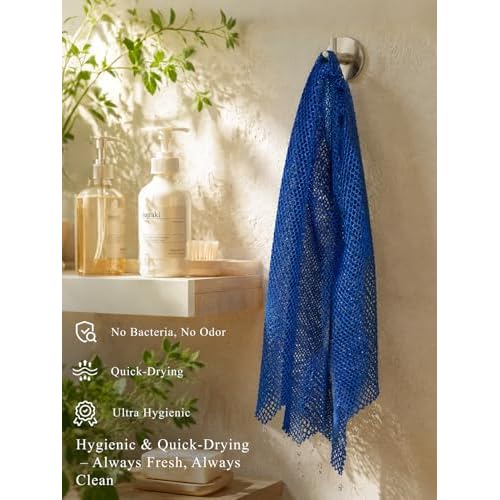 SPMKTBOZAI 4 Pack African Net Sponge, Authentic African Exfoliating Net Sponge for Body & Back, Extra Long Stretchable African Wash Cloth Bath Scrubber for Smooth Skin & Daily Shower