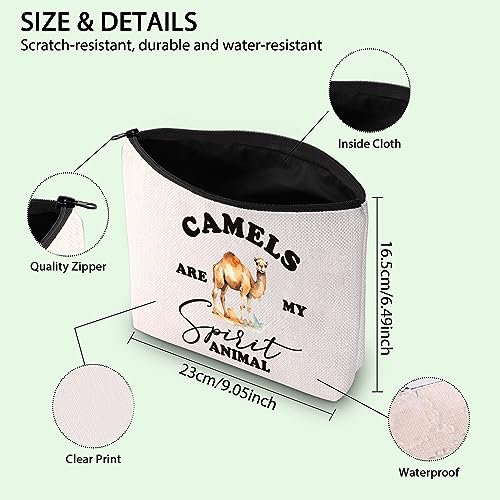 Camel Lover Canvas Makeup Bag - Travel Cosmetic Organizer Zipper Pouch