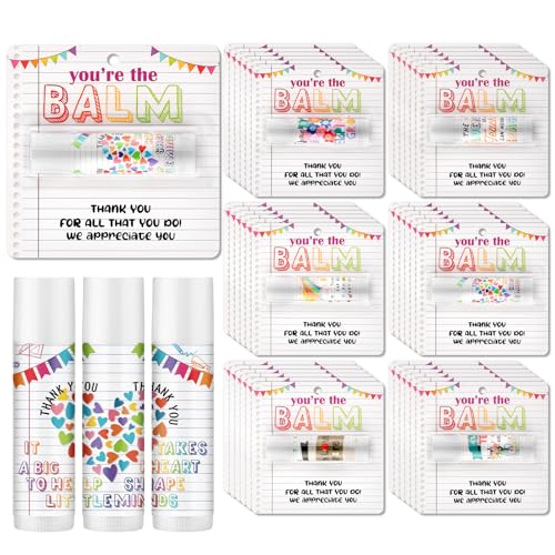 Loopeer 36 Pcs Teacher Lip Balms - You're The Balm Gifts