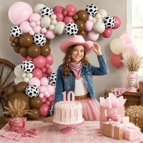 139Pcs Western Cowgirl Balloon Garland Kit for Baby Showers & Parties