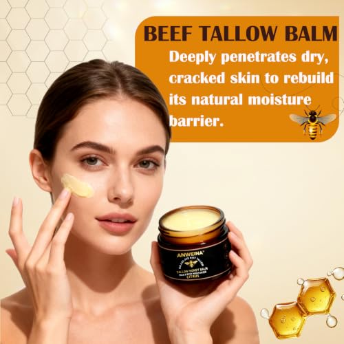 Organic Grass-Fed Beef Tallow Balm with Raw Honey & Citrus – 2 OZ Skin Moisturizer
