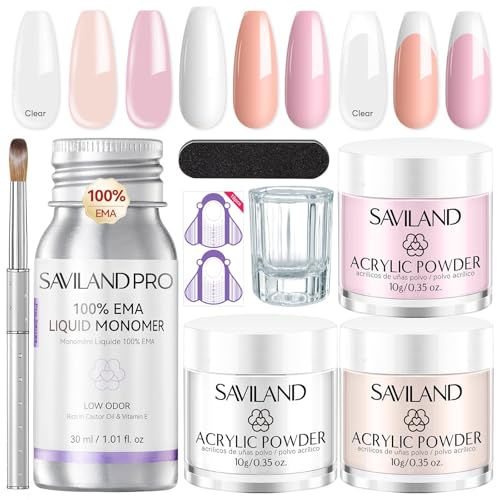 SAVILAND Bio-Based Acrylic Nail Kit with White Variant for Beginners