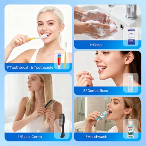 10 Pack Travel Hygiene Kit - Portable Toiletry Set for Personal Care