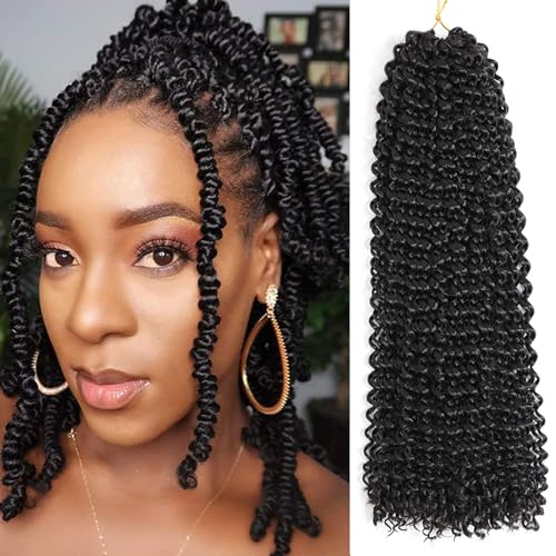 10 Inch Passion Twist Crochet Hair 5 Packs 1B# Black Water Wave Synthetic Braiding
