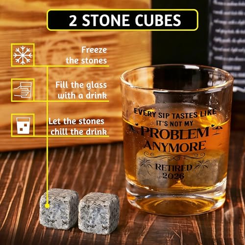 Funny Retirement Whiskey Glass for Men 2026 - Perfect Gift