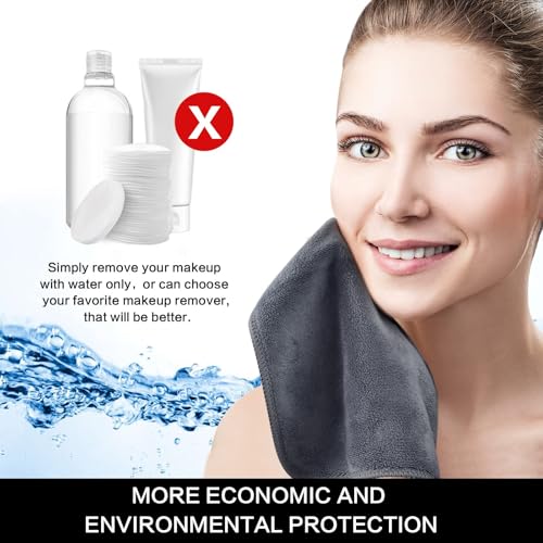 Reusable Microfiber Facial Cloths - Soft Makeup Remover, 6 Pack