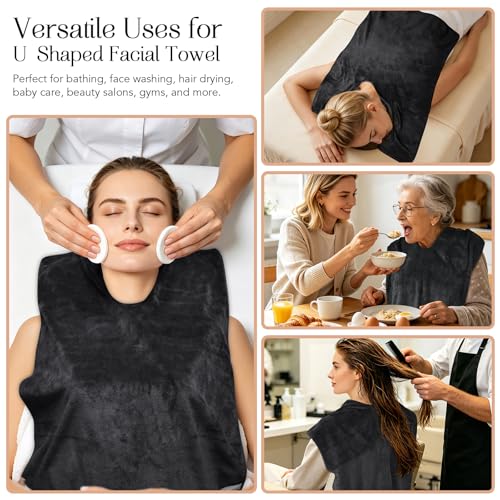 SINLAND Microfiber Esthetician Facial Towel with Breathing Slit, 70x50cm