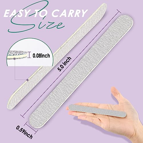 Professional 100/180 Grit Zebra Nail Files - 100 Pack Disposable Emery Boards