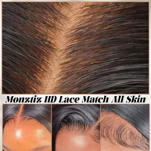 Monztiz 13x6 HD Lace Front Wigs Human Hair Body Wave 180 Density Glueless