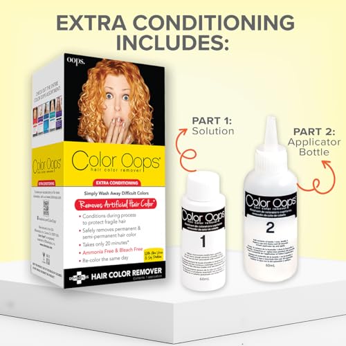 Color Oops Extra Conditioning Hair Color Remover, 1 Application, Hair Dye Remover Processes in 20 Minutes, Safely Removes Permanent & Semi-Permanent Dye, Ammonia & Bleach Free